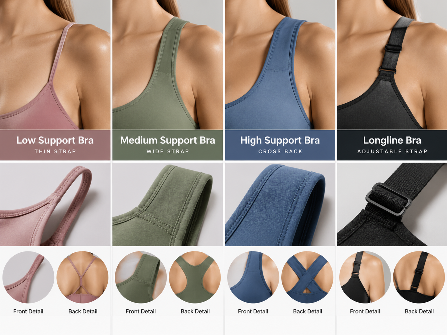 Sports Bra Strap and Neckline Detail